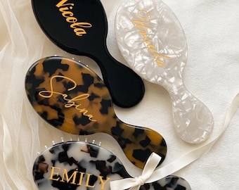 Personalized Engraved Hair Comb, Custom Name Purse Comb, Mini Hairbrush for Women, Bridesmaid Gift