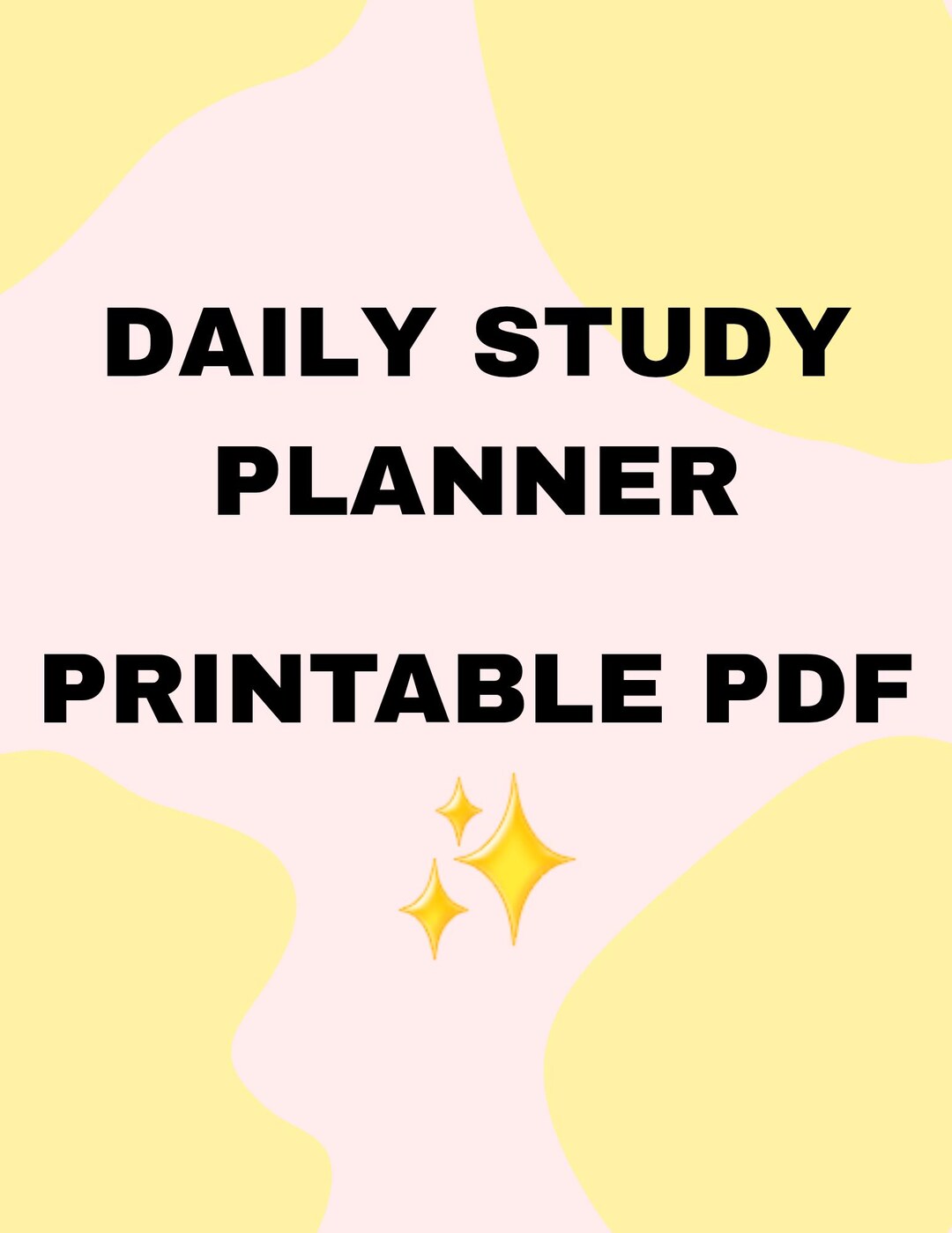 Daily Study Planner Printable PDF | Student Organizer (digital Download ...