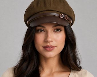 Gorra de lana estilo Newsboy / Gorro octogonal estilo Baker Boy retro, estilo británico
