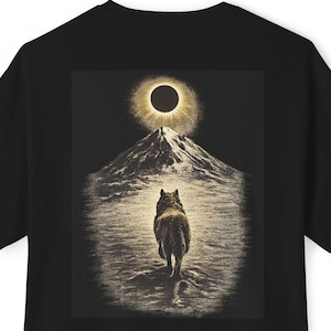 Wolf Walking Toward Eclipse T-Shirt | Mark Your Path Tee