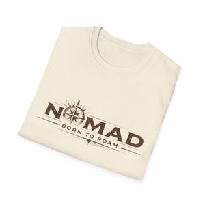 Nomad Compass Born to Roam T-shirt | Travel Adventure-T-shirt afbeelding 4