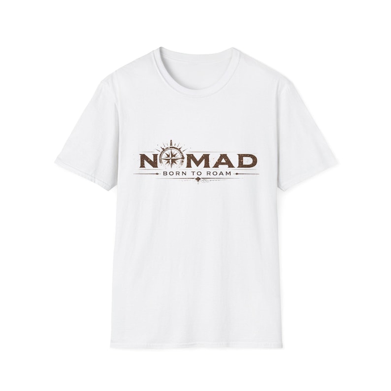 Nomad Compass Born to Roam T-shirt | Travel Adventure-T-shirt afbeelding 1