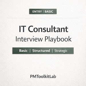 Boîte à outils pour les entretiens avec un consultant informatique - Niveau d'entrée - Préparation de cas, cadres stratégiques (PDF)