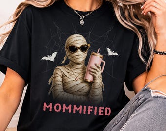 Spooky Mama Shirt, Mommified Halloween Shirt, Funny Mummy Tee, Spooky Season Gift for Mom