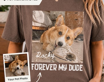 Camiseta Memorial para Animais de Estimação, Camiseta Personalizada com Foto e Nome do Pet, Camiseta Personalizada para Pet, Presente para Perda de um Cão, Camiseta em Memória do Seu Cão