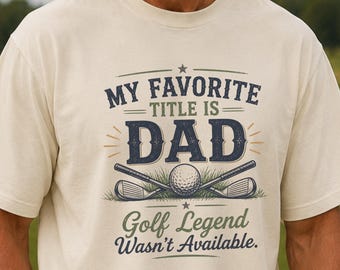 Camiseta "Meu Título Favorito é Pai" | Camiseta para Pai Golfista | Presente de Dia dos Pais para Golfistas | Camiseta Divertida para Pai Golfista | Presente para Pai Amante de Golfe