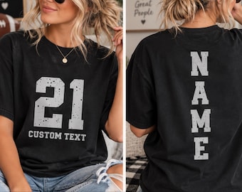 Personalized Football Shirt, Custom Name and Number Tee, Football Mom Shirt, Custom Football Shirt, Game Day Team Spirit Tee