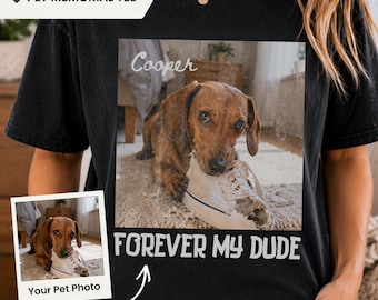 Camiseta em memória do seu animal de estimação, camiseta personalizada com foto e nome do seu pet, camiseta personalizada para animais de estimação, presente para quem perdeu um cachorro.