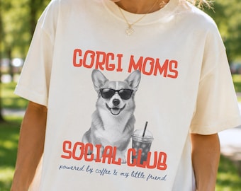 Camiseta para Mãe de Corgi, Camiseta do Clube Social de Mães de Corgi, Camiseta Divertida de Corgi, Presente para Mãe de Cachorro, Camiseta para Amantes de Corgi