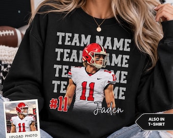 Personalized Football Sweatshirt, Custom Player Photo Crewneck, Football Mom Sweatshirt, Custom Team Shirt, Football Player Gift