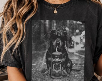 Camiseta retrô com estampa de dachshund e cerveja, camiseta vintage com estampa de cachorro salsicha, presente para amantes de cães