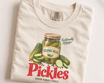 Pickle Jar Shirt, Vintage Pickle T-Shirt, Pickle Lover Gift, Retro Food Graphic Tee, Funny Dill Pickle Shirt, Comfort Colors® Tee