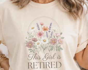 Camiseta com estampa de flores silvestres em aquarela, ano de validade: 2026, Camiseta de aposentadoria, Presentes de aposentadoria para mulheres, Presente de aposentadoria para mulheres, Camiseta floral