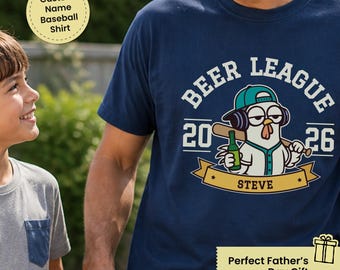 Camiseta personalizada para liga de cerveja - Presente de Dia dos Pais com nome personalizado para o papai