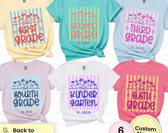 Custom Grade & Name Teacher Shirt, Teacher Team Shirts, Personalized Grade Level Team Tee, Matching Back to School Staff Shirt