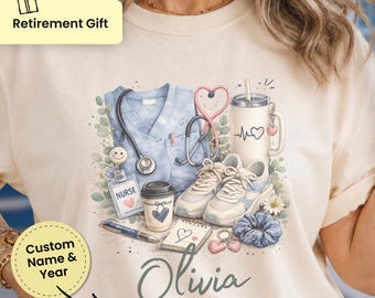 Nurse Retirement Shirt, Personalized Retired Nurse Tee, Custom Name Retirement Gift for Nurse, RN Retirement Shirt