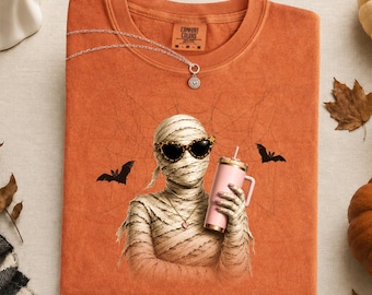 Mummy Halloween Shirt for Women, Spooky Season Shirt, Cute Spooky Graphic Tee, Halloween Fall Outfit