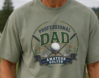 Camiseta de golfe "Pai Profissional" | Camiseta divertida para pai golfista | Presente de Dia dos Pais para golfista | Camiseta para pai golfista | Presente para amante de golfe