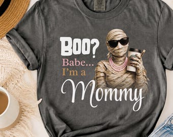 Mama Halloween Shirt, Spooky Mom Tee, Funny Mummy Graphic Shirt, Coffee Mom Halloween Outfit, Gift for Mom