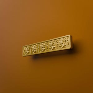 Rosette Cabinet Pull, Gold Bar Handle Norden Compatible