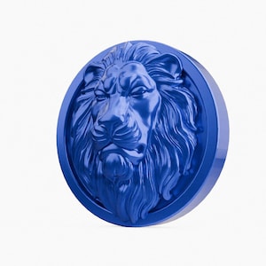 Tirador de armario azul eléctrico, redondo, con diseño de león durmiendo, compatible con Malm.