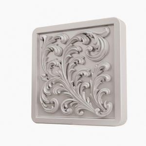 Rococo Cabinet Knob, White Square Rinceaux Dresser Hardware
