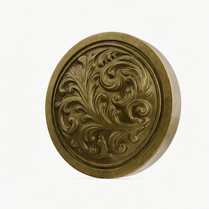 Pomello per mobile in ottone, maniglia rotonda per cassetto con decorazioni a volute in stile Art Nouveau