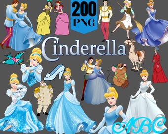 Cinderella Png Cliparts Bundle, Cinderella Castle Png Cut Files Cinderella Car Letter, Birthday Cake Topper, Princess Themed Clipart Iron on