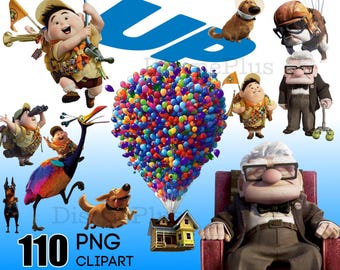 Up Movie Sticker Bundle 2026 Clip Arts Bday Party Cake Topper, Balloon House Png, Up Poster Cliparts, Up Birthday Ballons House Balloons Svg
