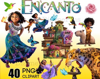 Encanto PNG Clipart Bundle, Birthday Cake Toppers, Mirabel Bruno Png, Casita Printable, Butterfly PNG, Abuela Bundle, Candle Scrapbook Gifts