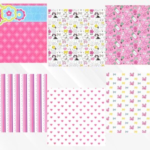 Puede incluir: Una colecci&oacute;n de papeles estampados en rosa. Los dise&ntilde;os incluyen un borde superior floral, un patr&oacute;n de diamantes, rayas verticales, corazones, patrones de gatos y lazos, y patrones tem&aacute;ticos de Minnie Mouse. Adecuado para &aacute;lbumes de recortes y manualidades.