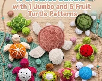 11 Turtle Crochet Patterns Bundle PDF Download, Beginner Friendly Amigurumi