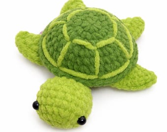 Crochet Sea Turtle Pattern PDF, Beginner Amigurumi Turtle Plush, Easy Baby Animal Keychain DIY, Stuffed Tortoise Crochet