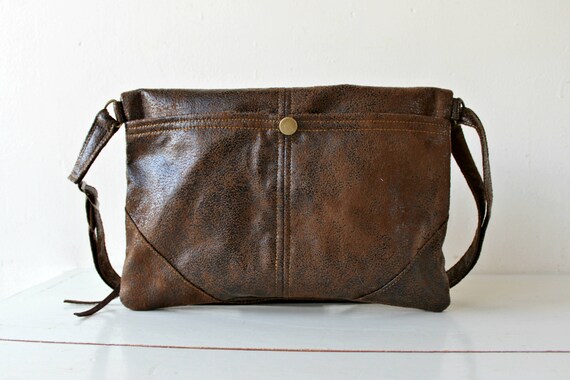 Vegan fold over crossbody bagFAUX SUEDE