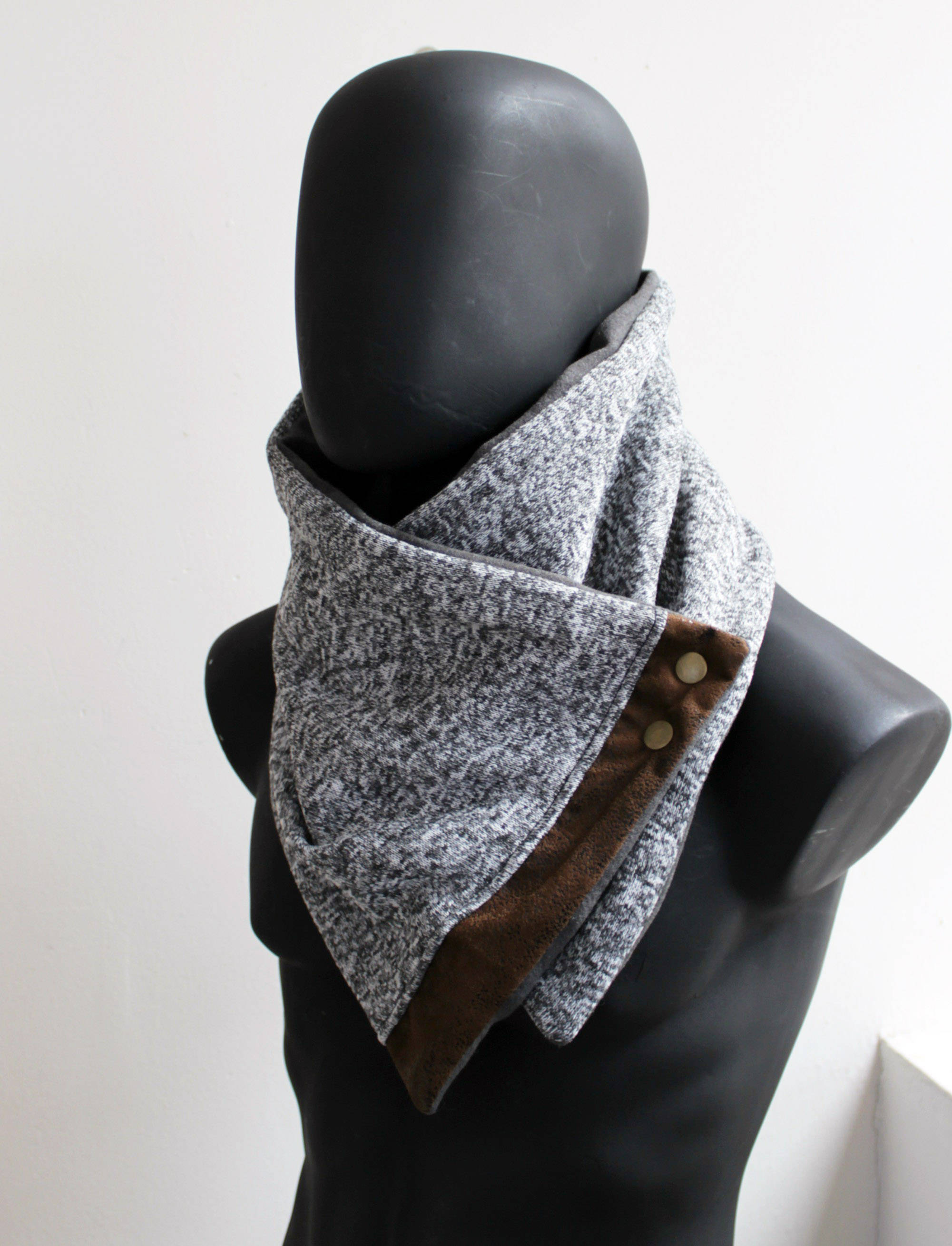Vegan Mens & womens scarf.Unisex cowl.Jersey knitfaux