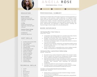 Modello di curriculum vitae ATS / Design moderno del CV, documento Word (download immediato)