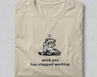 T-shirt med "Burnout"-motiv, minimalistisk humor