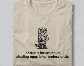 Tvättbjörn påsk T-shirt, Banditäggstjälande grafik T-shirt, Minimalistisk streetwear