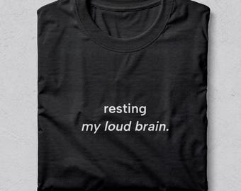 Resting My Loud Brain-tröja, minimalistisk introvert övertänkande tröja