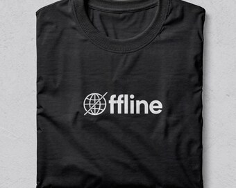Offline-ikon-t-shirt: Minimalistisk introvert social batteri-lågtröja