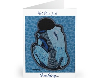 Afro Blue Lady Greeting Cards feat. "Artwork by C. Lorraine Bagley. (5 Pack)