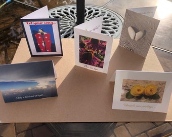 Motivational Greeting Cards w Envelopes. Single, or combined set of 3.