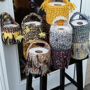 Crochet Door Knob Toilet Tissue Holders- 1 per color/style available.