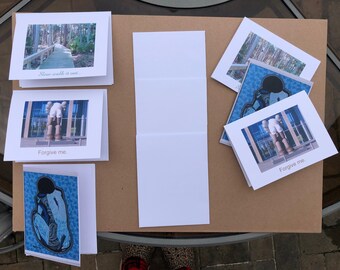 Contemplative Greeting Cards w Envelopes. Single or combined set of 3.