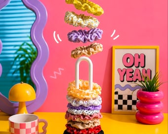 Hair tie storage tower – Flower base – 3D printed (PLA)