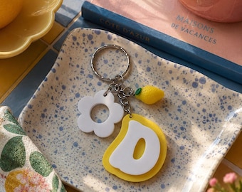 Personalized fruity keychain – Initial of your choice – Kawaii & trendy personalized gift