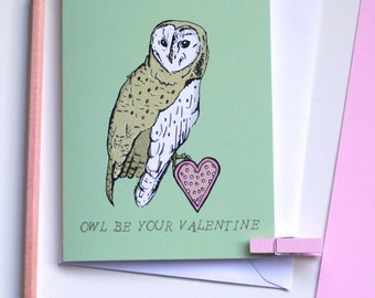 Owl Valentine's Card Funny Valentine's Card Cute Valentine's Day Card