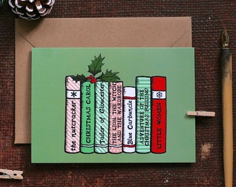 Christmas Bookshelf Christmas Card