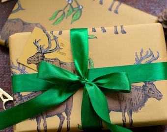 Reindeer Christmas Wrapping Paper Gift Set