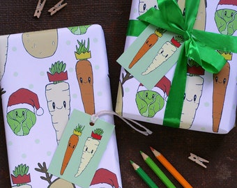 Christmas Vegetables Wrapping Paper